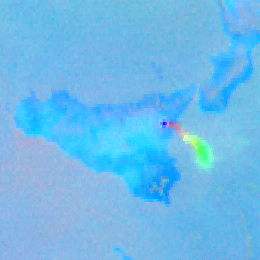 Pure volcanic sulphur dioxide gas plume